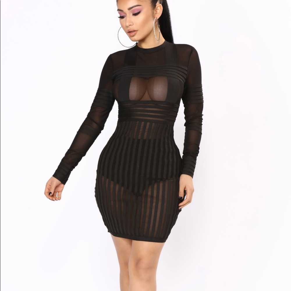 Black mesh dress